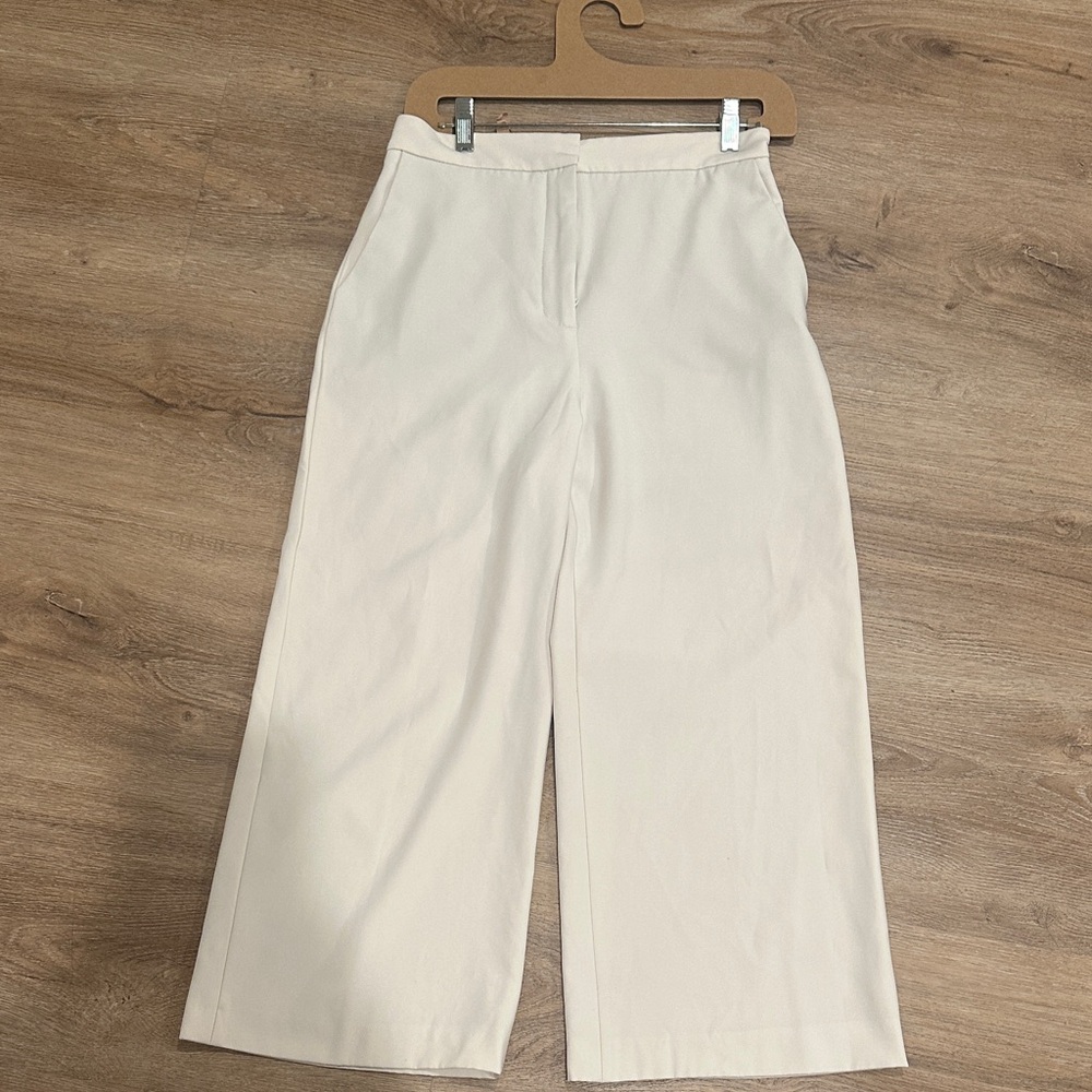 Zara Cream Wide-Leg Pants